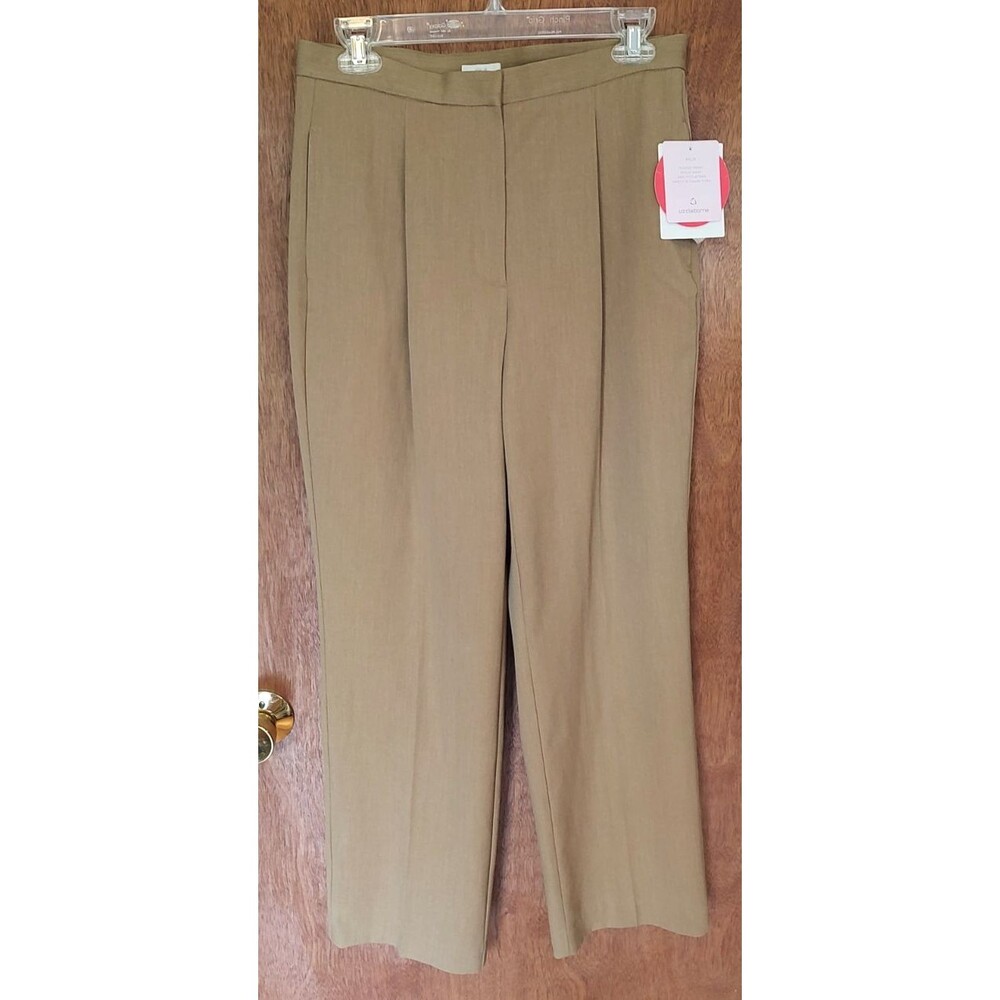 VTG NWT Liz Claiborne sz 10P KYLIE pleated front pants brown stain resistant